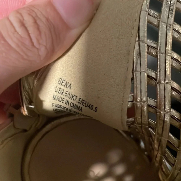 Shoe Dazzle Gold Lace Up Heels Size 9.5‎ - Picture 6 of 7